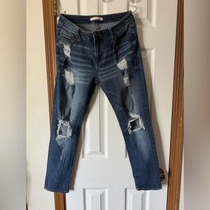 Distressed Blue Jeans